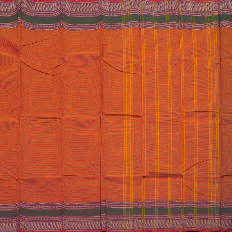 Hayagrivas Handloom Pure Cotton Saree in Stylish Dual Tone (Yellow with Pink) KBE104D3-72