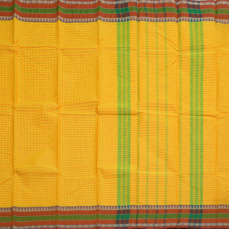 Hayagrivas Handloom Pure Cotton Saree in Lively Yellow KBE104D4-1