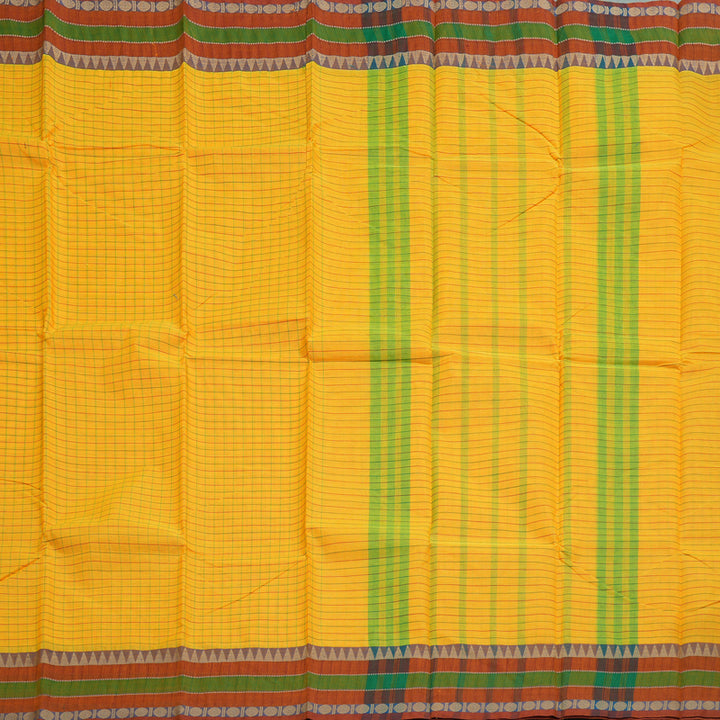 Hayagrivas Handloom Pure Cotton Saree in Lively Yellow KBE104D4-1