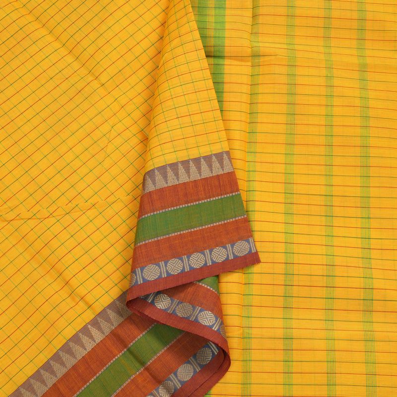 Hayagrivas Handloom Pure Cotton Saree in Lively Yellow KBE104D4-1