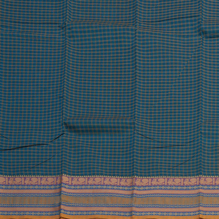 Hayagrivas Handloom Pure Cotton Saree in Dark Sky Blue KBE104D4-2