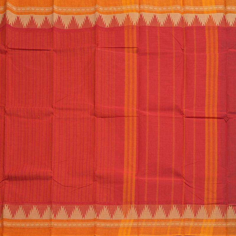 Hayagrivas Handloom Pure Cotton Saree in Regal Red KBE104D4-3