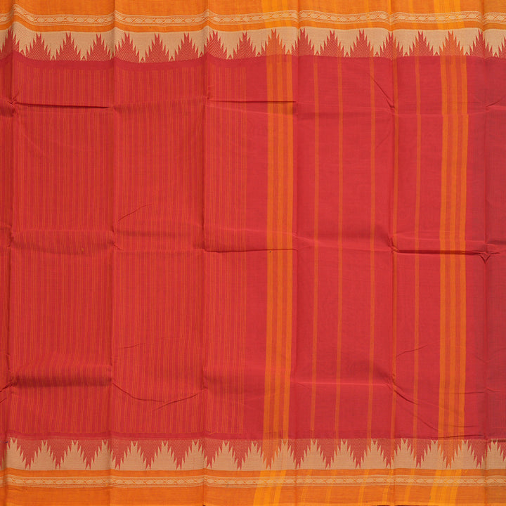 Hayagrivas Handloom Pure Cotton Saree in Regal Red KBE104D4-3
