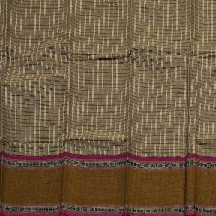 Hayagrivas Beige Handloom Pure Cotton Saree with Honey Mustard Border KBE104D4-4