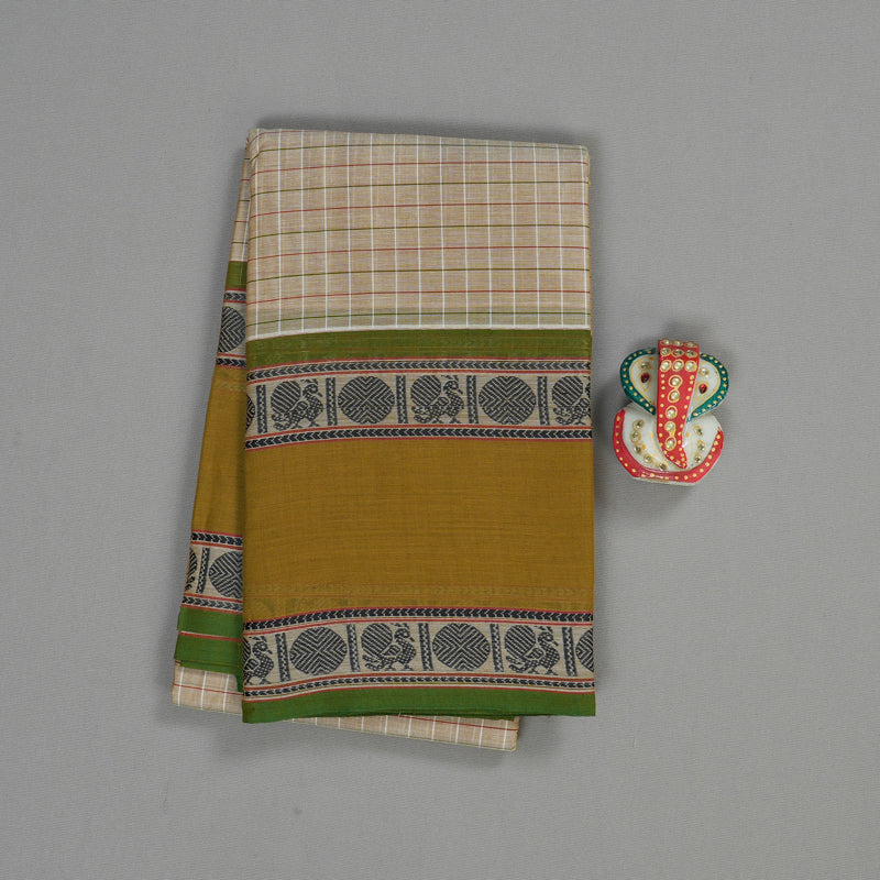 Hayagrivas Handloom Pure Cotton Saree in Tranquil Beige KBE104D4-7