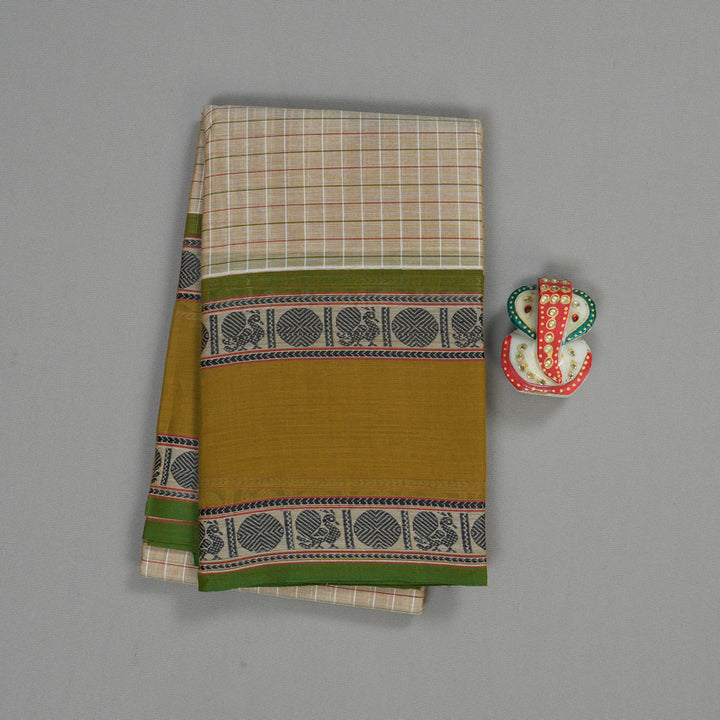 Hayagrivas Handloom Pure Cotton Saree in Tranquil Beige KBE104D4-7