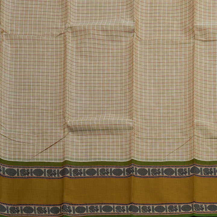 Hayagrivas Handloom Pure Cotton Saree in Tranquil Beige KBE104D4-7