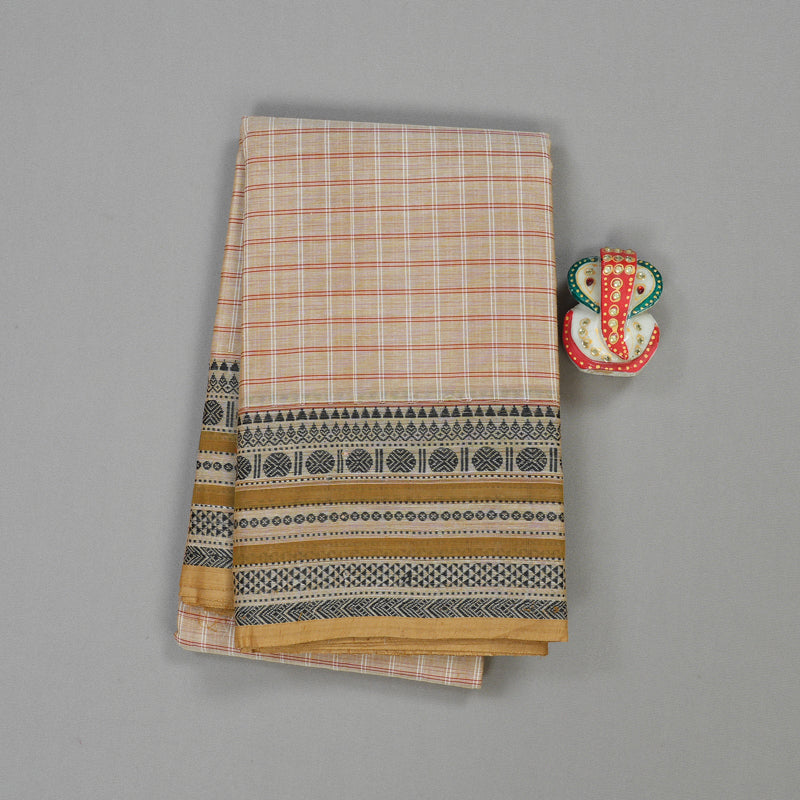Hayagrivas Sandal Beige Handloom Pure Cotton Saree with Sandal Beige Border KBE104D4-9