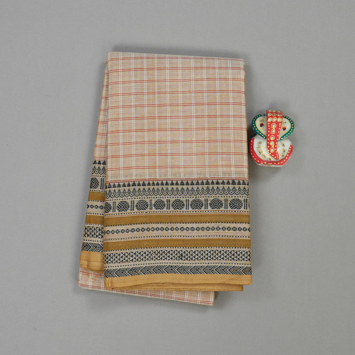 Hayagrivas Sandal Beige Handloom Pure Cotton Saree with Sandal Beige Border KBE104D4-9