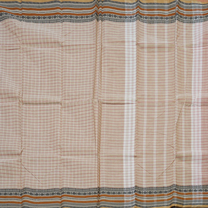 Hayagrivas Sandal Beige Handloom Pure Cotton Saree with Sandal Beige Border KBE104D4-9