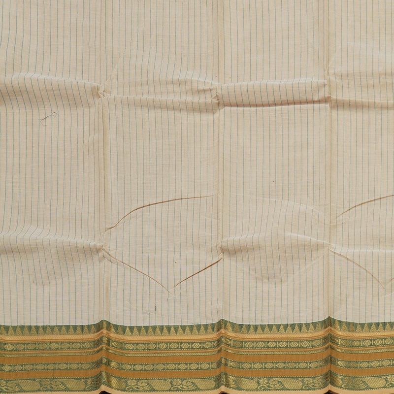 Hayagrivas Sandal Handloom Pure Cotton Saree with Green Border KBE104D5-2