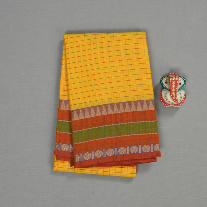 Hayagrivas Handloom Pure Cotton Saree in Sunlit Yellow KBE104D5-6