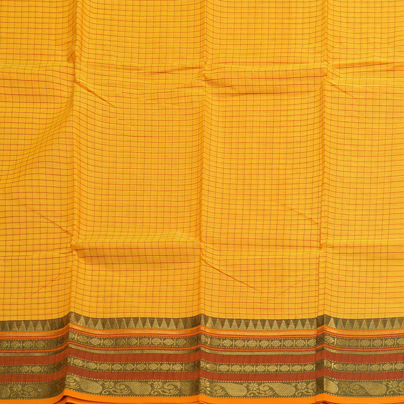 Hayagrivas Handloom Pure Cotton Saree in Sunlit Yellow KBE104D5-6