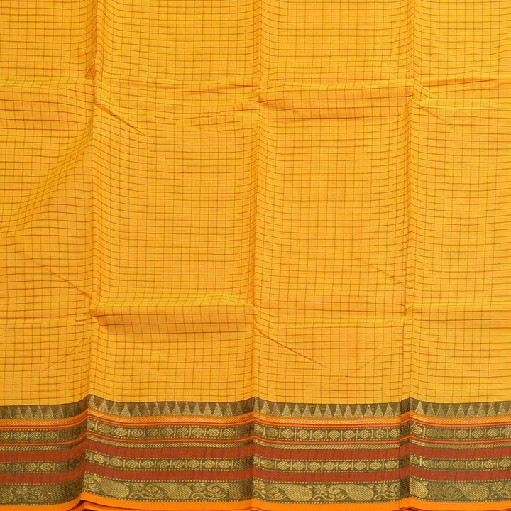 Hayagrivas Handloom Pure Cotton Saree in Sunlit Yellow KBE104D5-6