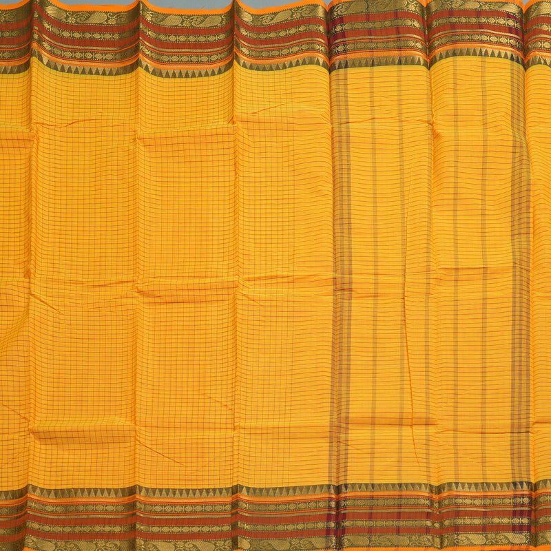 Hayagrivas Handloom Pure Cotton Saree in Sunlit Yellow KBE104D5-6