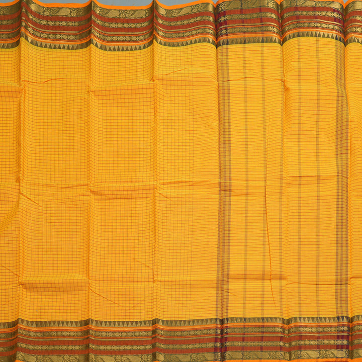 Hayagrivas Handloom Pure Cotton Saree in Sunlit Yellow KBE104D5-6