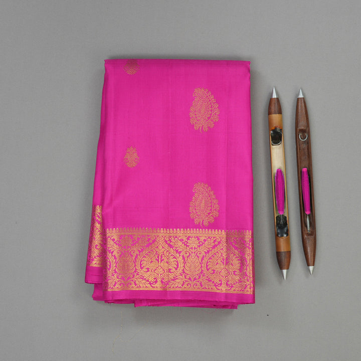 Hayagrivas Handloom Magenta Pink Kanjivaram Silk Saree KBE1057I3-1