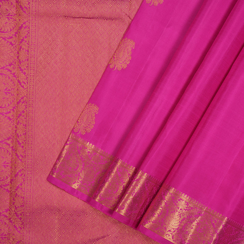 Hayagrivas Handloom Magenta Pink Kanjivaram Silk Saree KBE1057I3-1