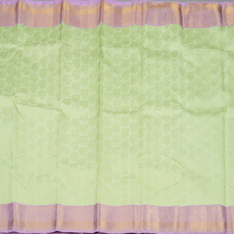 Hayagrivas Handloom Pista Green Kanjivaram Silk Saree with Lavendar Border KBE1057I5-1