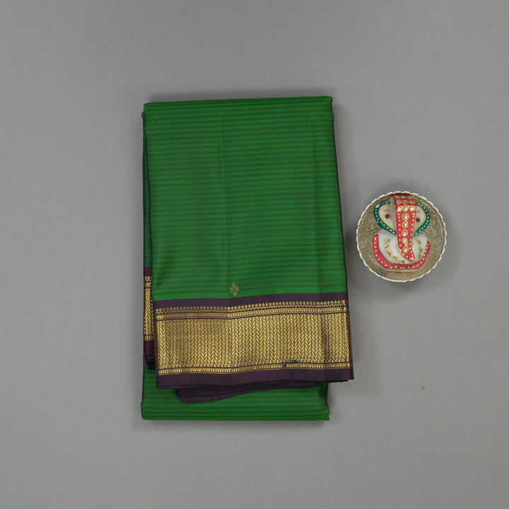 Hayagrivas Handloom Green Kanjivaram Silk Saree with Paaku Border KBE1062I2-27