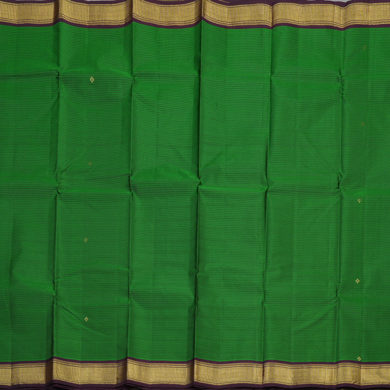 Hayagrivas Handloom Green Kanjivaram Silk Saree with Paaku Border KBE1062I2-27