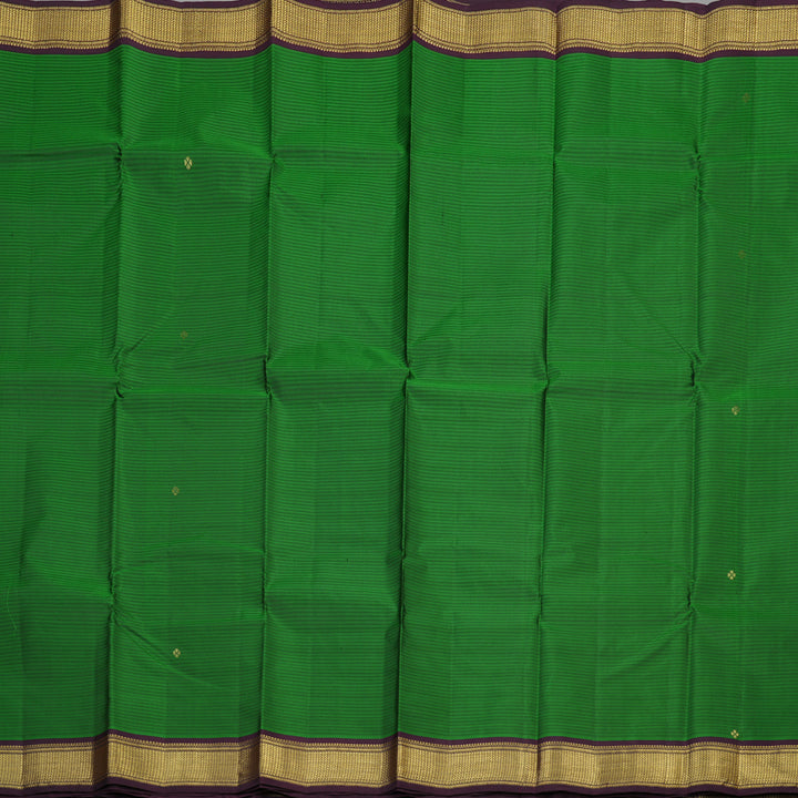 Hayagrivas Handloom Green Kanjivaram Silk Saree with Paaku Border KBE1062I2-27