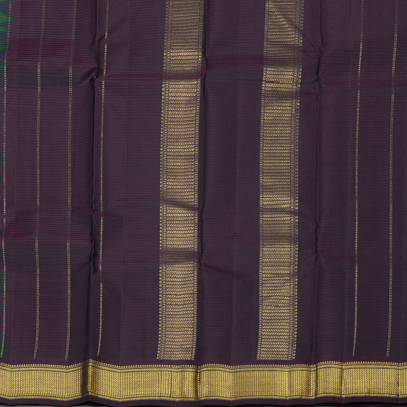 Hayagrivas Handloom Green Kanjivaram Silk Saree with Paaku Border KBE1062I2-27