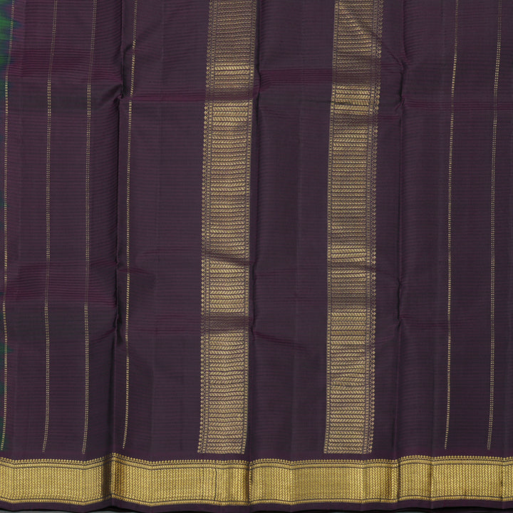 Hayagrivas Handloom Green Kanjivaram Silk Saree with Paaku Border KBE1062I2-27