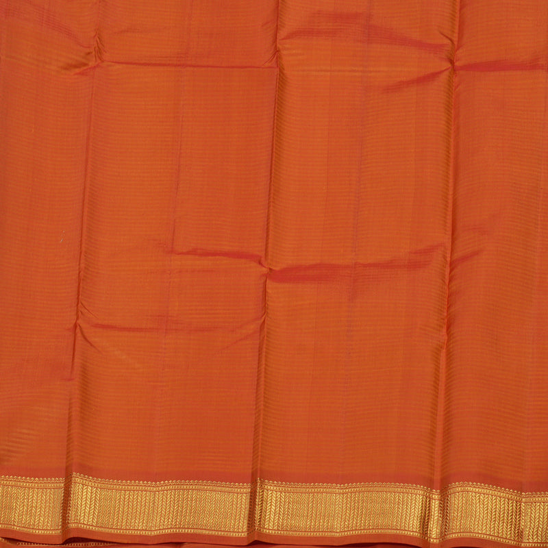 Hayagrivas Handloom Mango Yellow Kanjivaram Silk Saree with Burnt Orange Border KBE1062I2-28