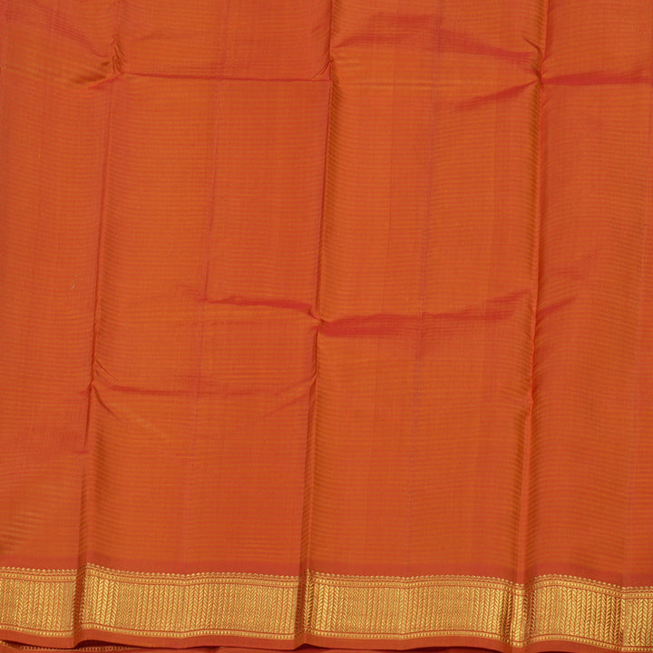 Hayagrivas Handloom Mango Yellow Kanjivaram Silk Saree with Burnt Orange Border KBE1062I2-28