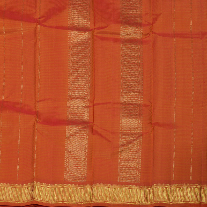 Hayagrivas Handloom Mango Yellow Kanjivaram Silk Saree with Burnt Orange Border KBE1062I2-28