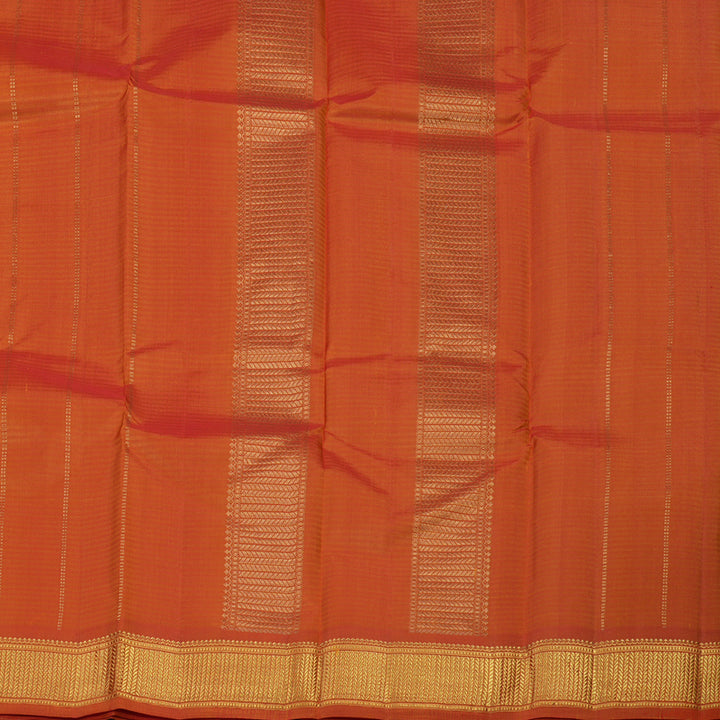 Hayagrivas Handloom Mango Yellow Kanjivaram Silk Saree with Burnt Orange Border KBE1062I2-28