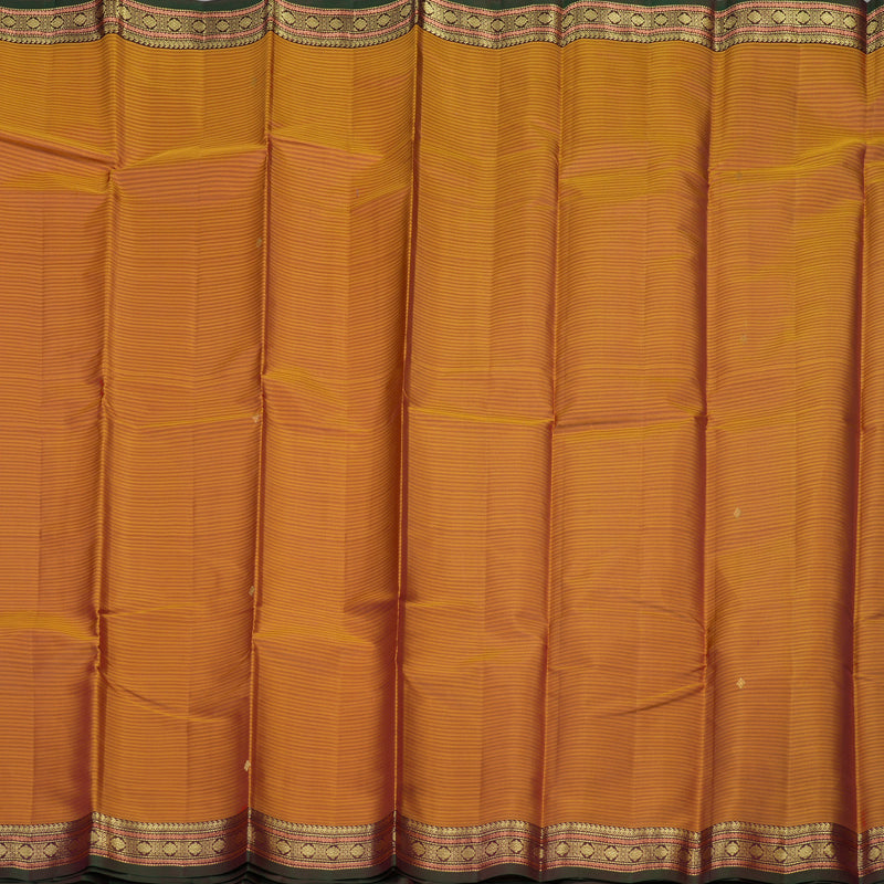 Hayagrivas Handloom Golden Orange Kanjivaram Silk Saree with Araku Maroon Border KBE1062I2-33