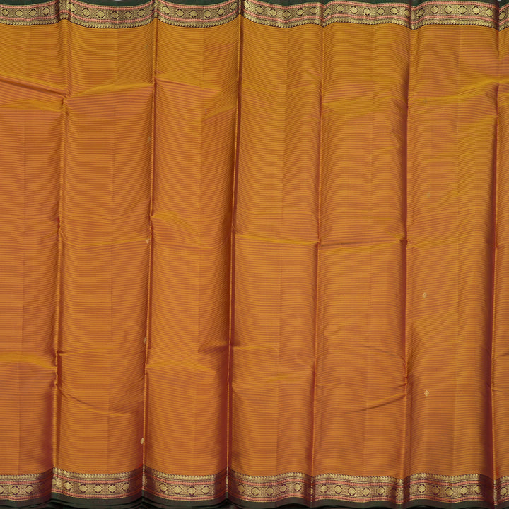 Hayagrivas Handloom Golden Orange Kanjivaram Silk Saree with Araku Maroon Border KBE1062I2-33
