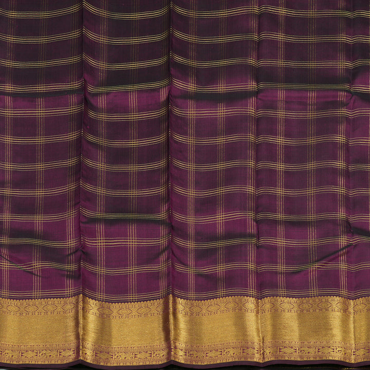 Hayagrivas Handloom Deep Purple Kanjivaram Silk Saree KBE1065I1-1