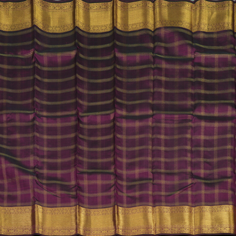 Hayagrivas Handloom Deep Purple Kanjivaram Silk Saree KBE1065I1-1