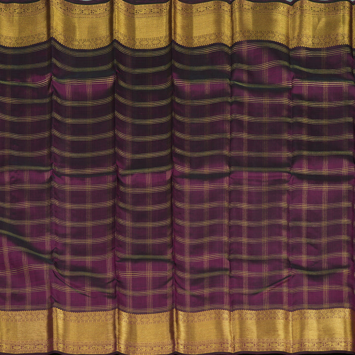 Hayagrivas Handloom Deep Purple Kanjivaram Silk Saree KBE1065I1-1