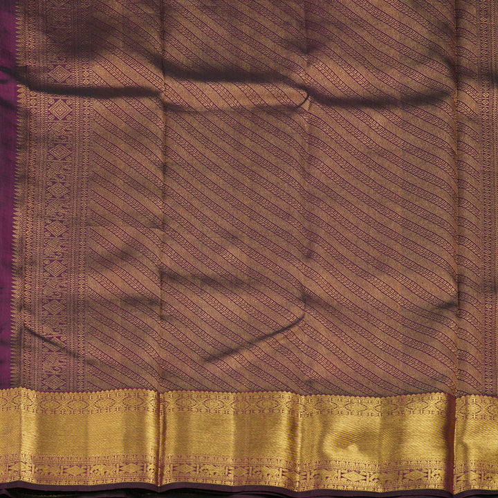 Hayagrivas Handloom Deep Purple Kanjivaram Silk Saree KBE1065I1-1