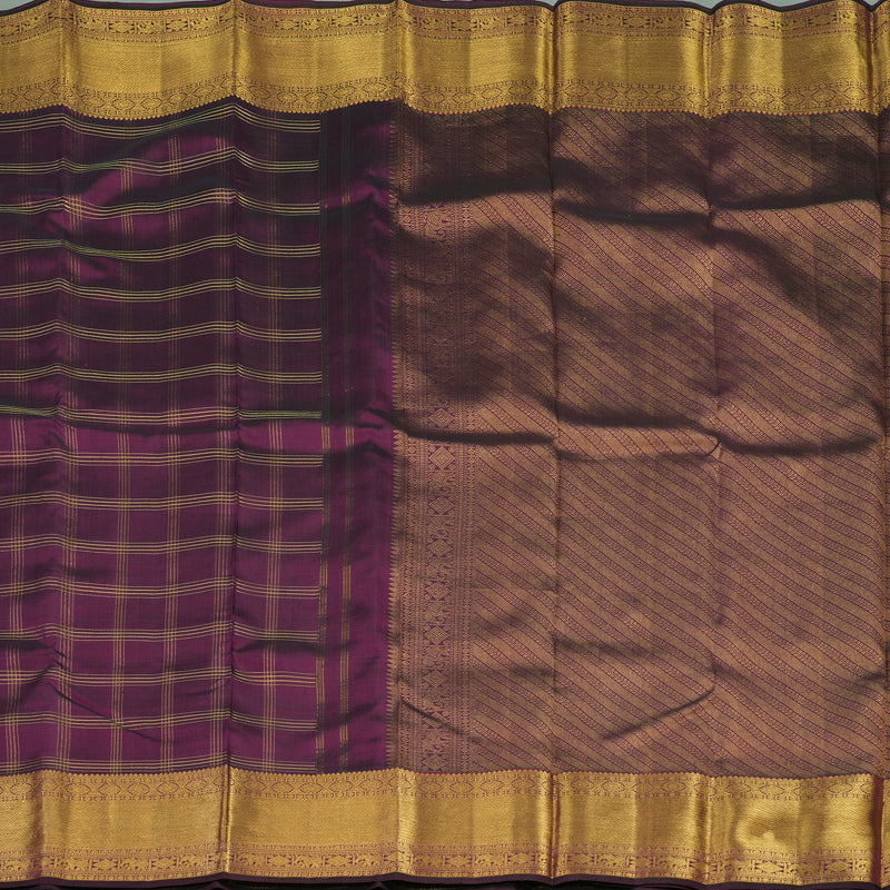 Hayagrivas Handloom Deep Purple Kanjivaram Silk Saree KBE1065I1-1