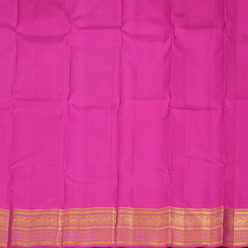 Hayagrivas Handloom Pure Kanjivaram Pattu Pavadai in Bottle Green with Rani Pink contrast KBE1067I1-1