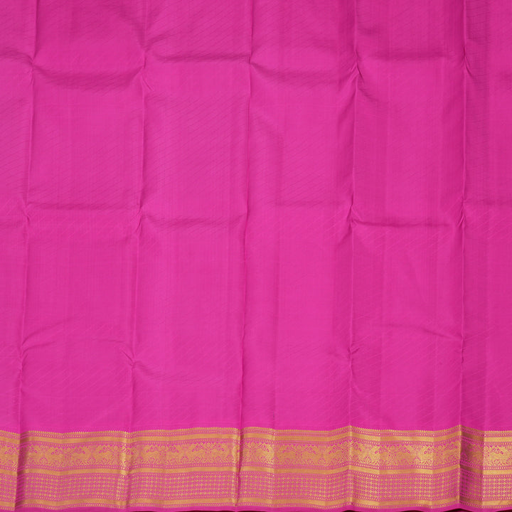 Hayagrivas Handloom Pure Kanjivaram Pattu Pavadai in Bottle Green with Rani Pink contrast KBE1067I1-1