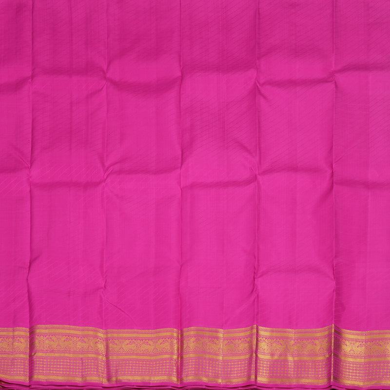 Hayagrivas Pure Kanjivaram Pattu Pavadai in Mustard Yellow with Rani Pink KBE1067I1-2