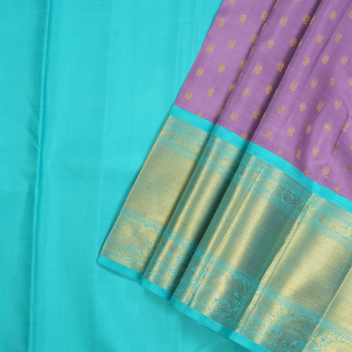 Hayagrivas Pure Kanjivaram Pattu Pavadai in Lavendar with Serene Blue KBE1067I2-1