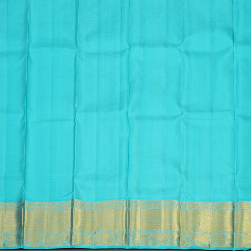 Hayagrivas Pure Kanjivaram Pattu Pavadai in Yellow with Sea Blue KBE1067I2-2