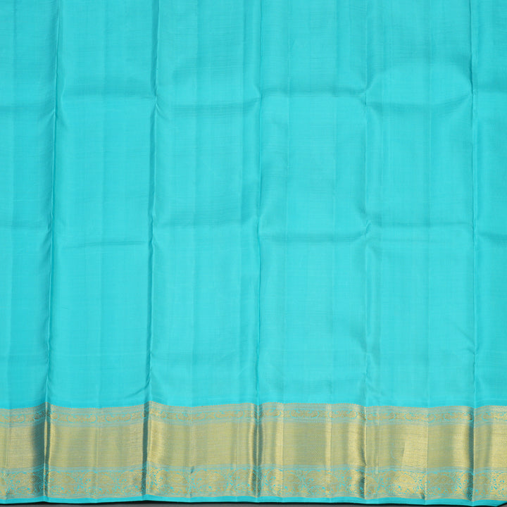 Hayagrivas Pure Kanjivaram Pattu Pavadai in Yellow with Sea Blue KBE1067I2-2