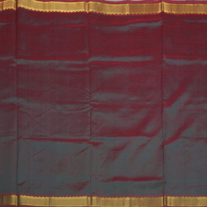 Hayagrivas Handloom Dual Tone Maroon & Blue Ten Yards Kanjivaram Silk Cotton Saree KBE106D2-11