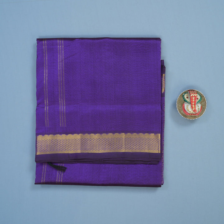 Hayagrivas Lavendar Pure Ten Yards Silk Cotton Saree KBE106D2-3