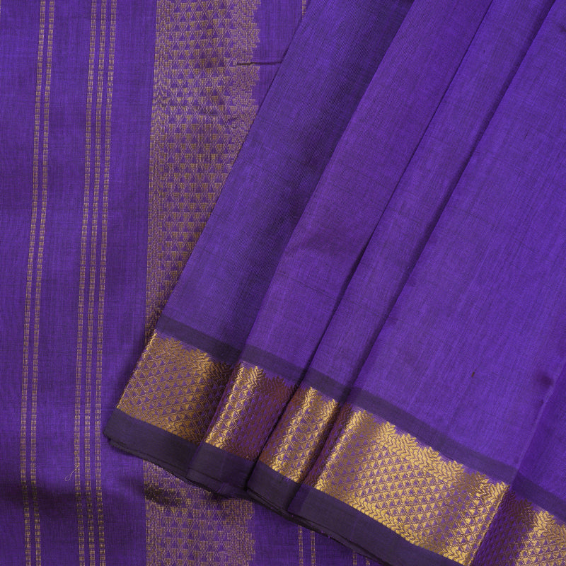 Hayagrivas Lavendar Pure Ten Yards Silk Cotton Saree KBE106D2-3