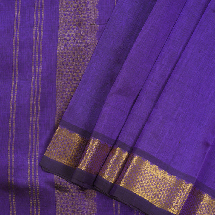 Hayagrivas Lavendar Pure Ten Yards Silk Cotton Saree KBE106D2-3