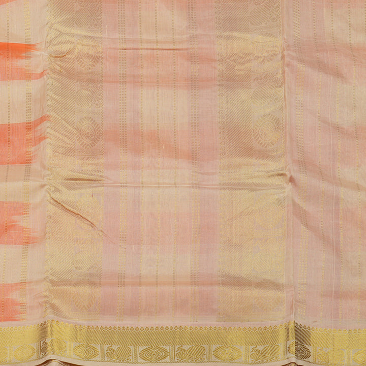 Hayagrivas Handloom Multicolour Ten Yards Kanjivaram Silk Cotton Saree with Beige Border KBE106D5-1